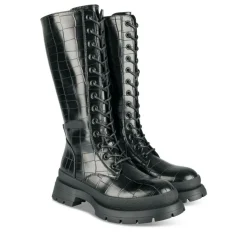 Bottes NOIR Femme Motif Uni Lacets