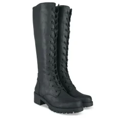 Bottes NOIR Femme Motif Uni Lacets