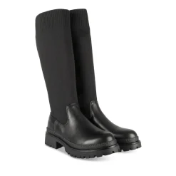 Bottes NOIR Femme Motif Uni A Enfiler
