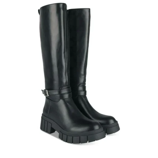 Bottes NOIR Femme Motif Uni Fermeture éclair