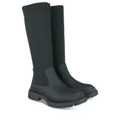Bottes NOIR Femme Motif Uni Elastique