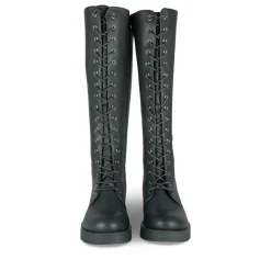 Bottes NOIR Femme Motif Uni Lacets