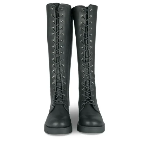Bottes NOIR Femme Motif Uni Lacets