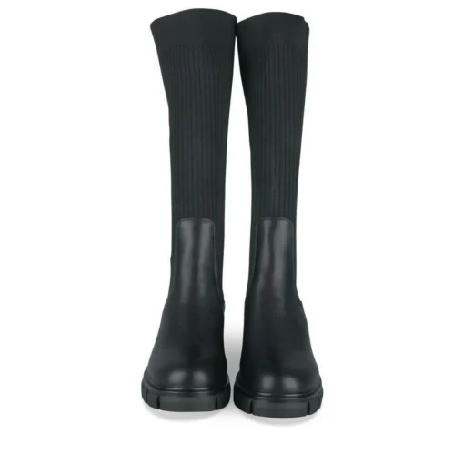 Bottes NOIR Femme Motif Uni Elastique