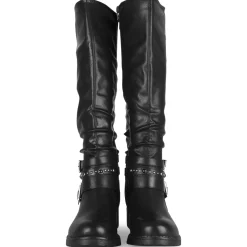 Bottes NOIR Femme Motif Uni A Enfiler