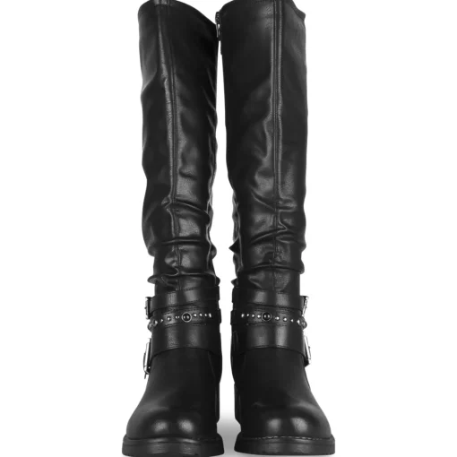 Bottes NOIR Femme Motif Uni A Enfiler