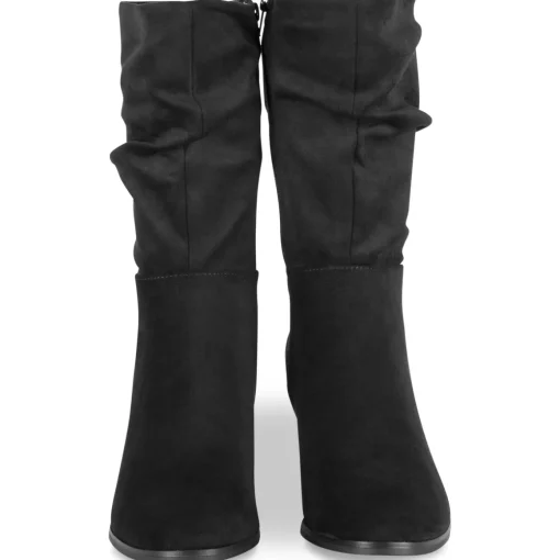 Bottes NOIR Femme Motif Uni A Enfiler
