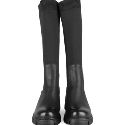 Bottes NOIR Femme Motif Uni A Enfiler