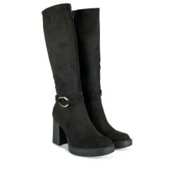 Bottes NOIR Femme Motif Uni Fermeture éclair