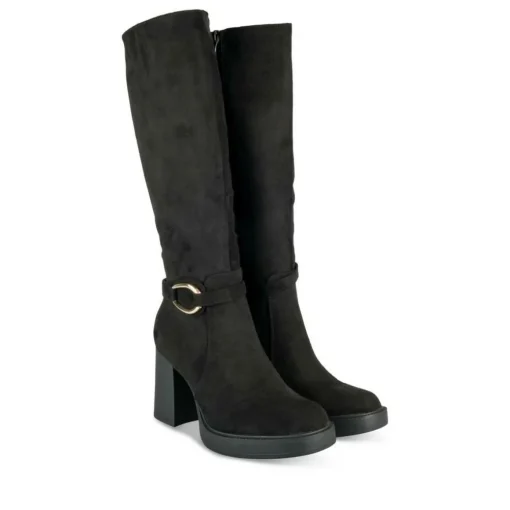 Bottes NOIR Femme Motif Uni Fermeture éclair