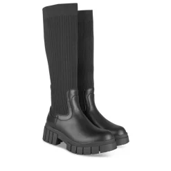 Bottes NOIR Femme Motif Uni Elastique