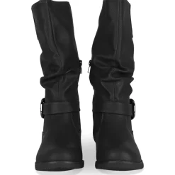 Bottes NOIR Femme Motif Uni A Enfiler
