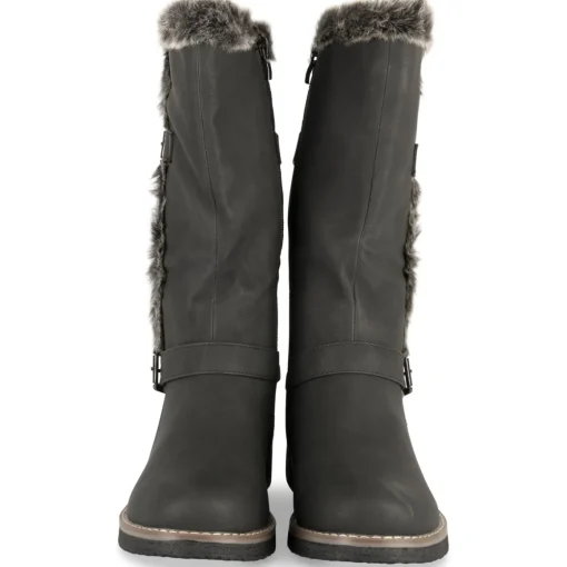 Bottes NOIR Femme Motif Uni A Enfiler