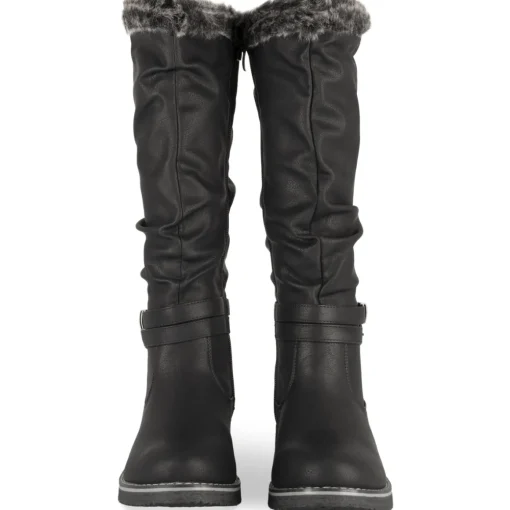 Bottes NOIR Femme Motif Uni A Enfiler