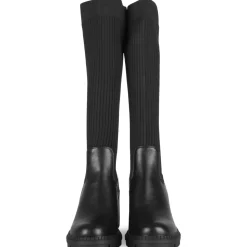 Bottes NOIR Femme Motif Uni A Enfiler
