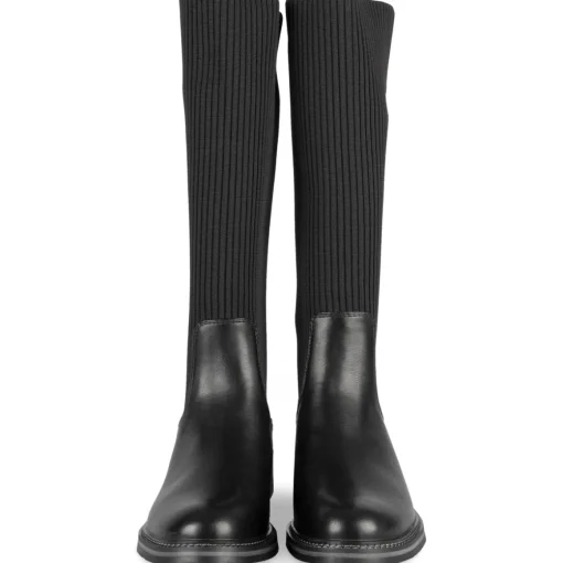 Bottes NOIR Femme Motif Uni A Enfiler