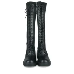 Bottes NOIR Femme Motif Uni Lacets