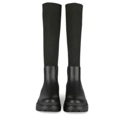 Bottes NOIR Femme Motif Uni A Enfiler