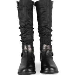 Bottes NOIR Femme Motif Uni Fermeture éclair