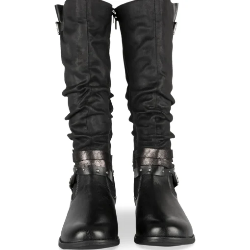 Bottes NOIR Femme Motif Uni Fermeture éclair