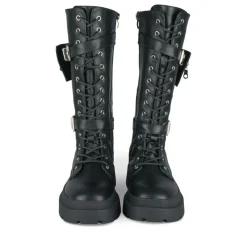 Bottes NOIR Femme Motif Uni Lacets