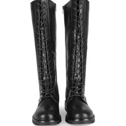 Bottes NOIR Femme Motif Uni Lacets