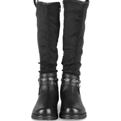 Bottes NOIR Femme Motif Uni A Enfiler