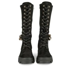 Bottes NOIR Femme Motif Uni Lacets