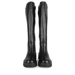 Bottes NOIR Femme Motif Uni Fermeture éclair