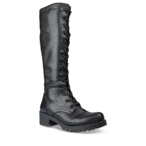 Bottes NOIR Femme Motif Uni Lacets