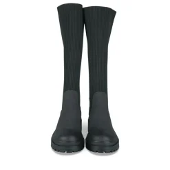 Bottes NOIR Femme Motif Uni A Enfiler