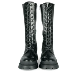 Bottes NOIR Femme Motif Uni Lacets