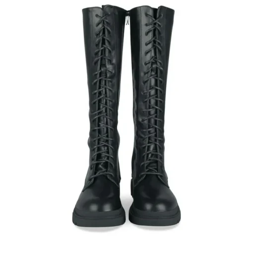 Bottes NOIR Femme Motif Uni Lacets