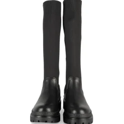Bottes NOIR Femme Motif Uni A Enfiler