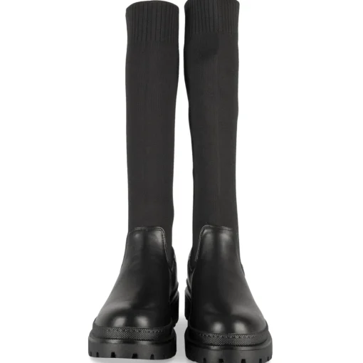 Bottes NOIR Femme Motif Uni A Enfiler