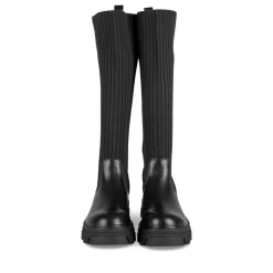Bottes NOIR Femme Motif Uni Elastique