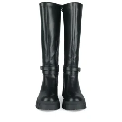 Bottes NOIR Femme Motif Uni Fermeture éclair
