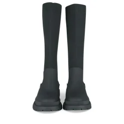 Bottes NOIR Femme Motif Uni Elastique