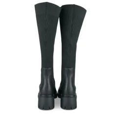 Bottes NOIR Femme Motif Uni Elastique