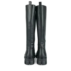 Bottes NOIR Femme Motif Uni Lacets