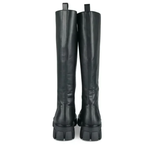 Bottes NOIR Femme Motif Uni Lacets