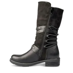 Bottes NOIR Femme Motif Uni Fermeture éclair