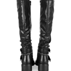 Bottes NOIR Femme Motif Uni A Enfiler