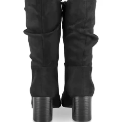 Bottes NOIR Femme Motif Uni A Enfiler