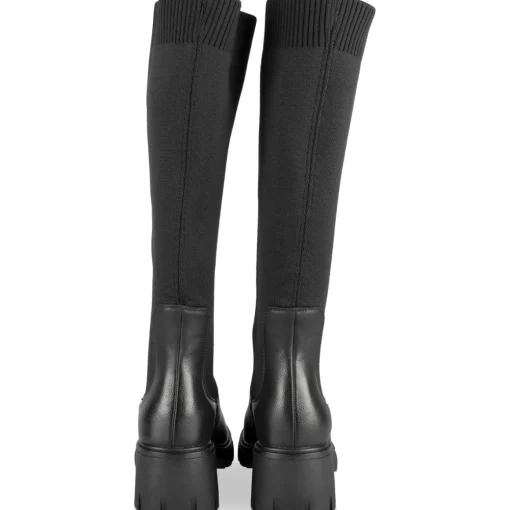Bottes NOIR Femme Motif Uni A Enfiler