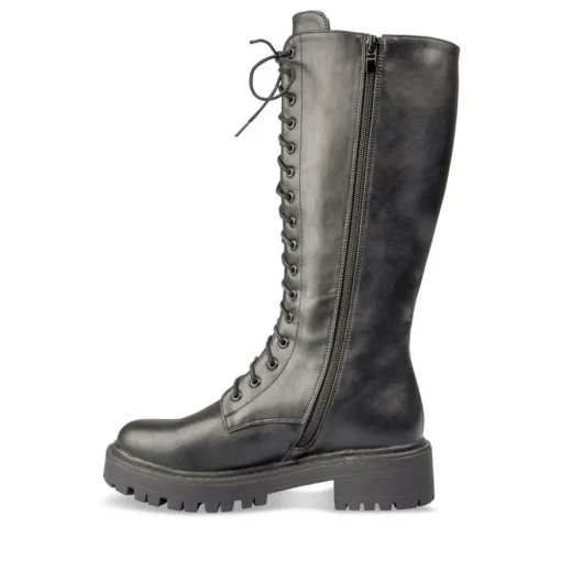 Bottes NOIR Femme Motif Uni Fermeture éclair
