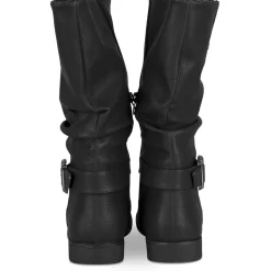 Bottes NOIR Femme Motif Uni A Enfiler