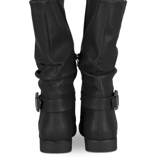 Bottes NOIR Femme Motif Uni A Enfiler