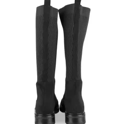 Bottes NOIR Femme Motif Uni A Enfiler