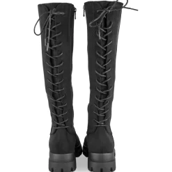 Bottes NOIR Femme Motif Uni Lacets